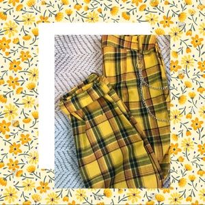 🌼plaid trousers w/ chain🌼